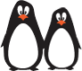 Two cartoon penguins