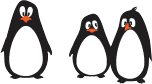 Two cartoon penguins